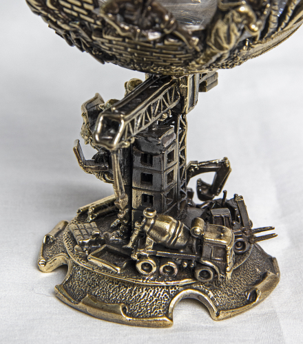 Набор из 6-ти бокалов для бренди "Строители" Богемия, H=160 мм., V=400 мл., отделка "Оптика"( в деревянном ларце) фото 7